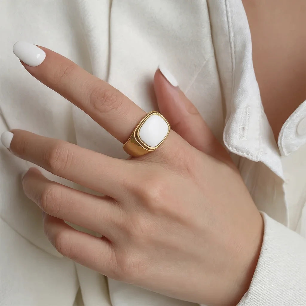 Vintage Square Stone Ring