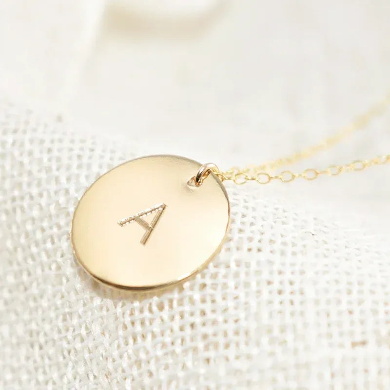 14K Gold Filled Personalized Disc Necklace