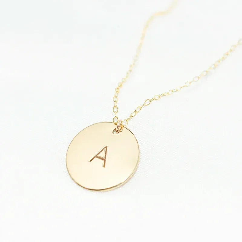 14K Gold Filled Personalized Disc Necklace