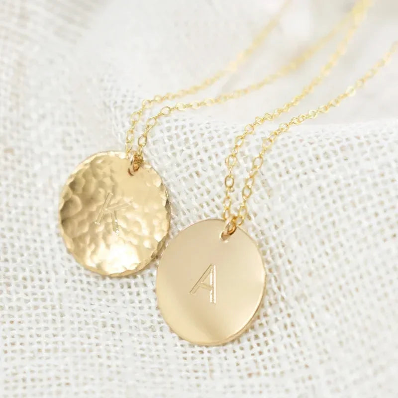 14K Gold Filled Personalized Disc Necklace